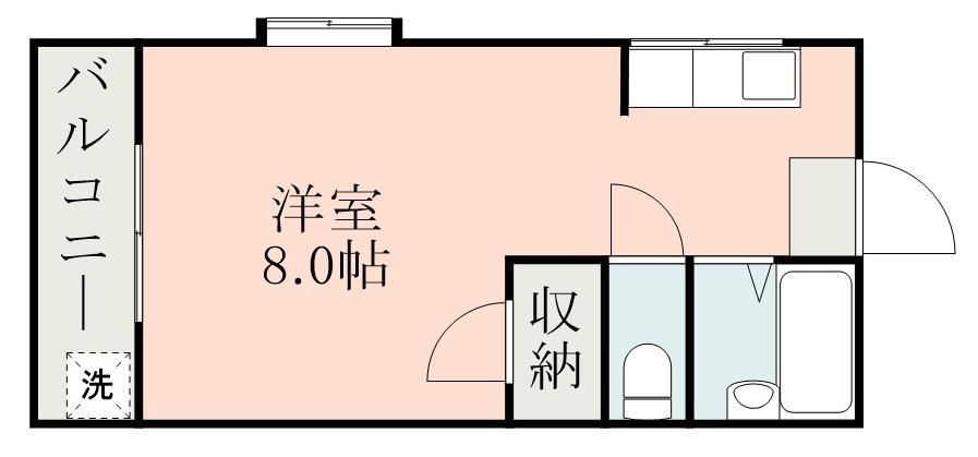 ビッグバーンズマンション新屋敷(ワンルーム/4階)の間取り写真
