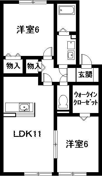 サンルガール(2LDK/1階)の間取り写真