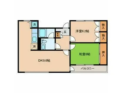 T′S GARDEN CHITOSE FUNABASHI(2DK/4階)の間取り写真