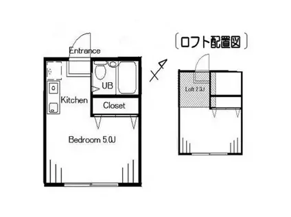 リバーサイドテラス(ワンルーム/1階)の間取り写真