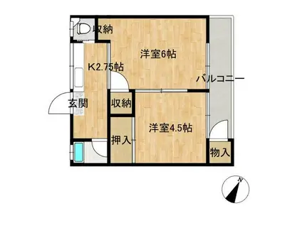 藤和荘(2K/2階)の間取り写真