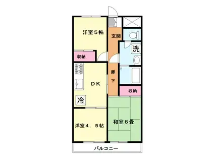 上砂パークマンション(3DK/3階)の間取り写真
