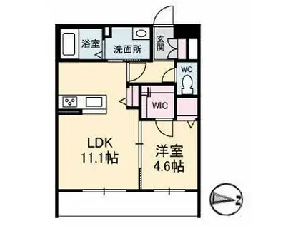 シャーメゾン・ソナーレ・カンパーナ(1LDK/1階)の間取り写真