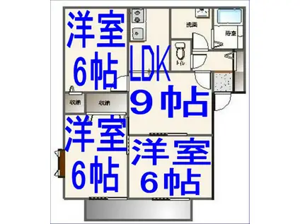 カーサピアチェーレA(3LDK/2階)の間取り写真