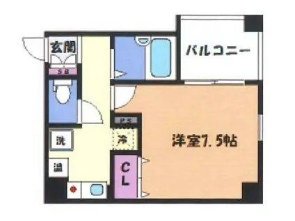 ヴィラ神戸II(1K/7階)の間取り写真