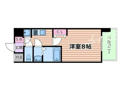 セレニテ江坂ミラク(1K/4階)の間取り写真