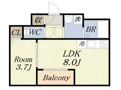 H-MAISON大正III(1LDK/2階)の間取り写真