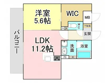 サンシャインタワー陣原(1LDK/13階)の間取り写真