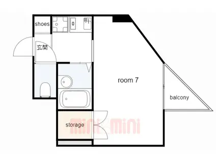 うえすとばれい(1K/4階)の間取り写真