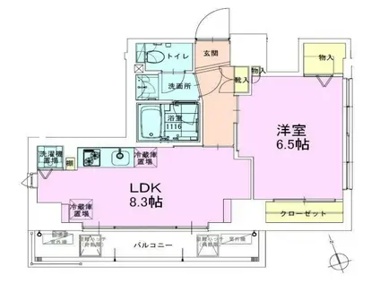 駒込レジデンス壱番館(1LDK/3階)の間取り写真