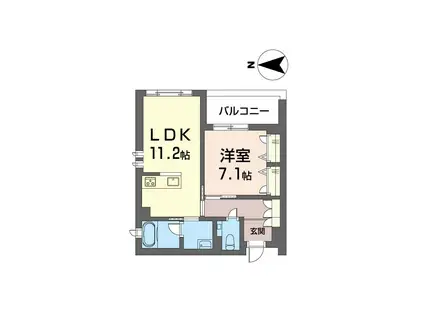グランパーク阿佐ヶ谷(1LDK/2階)の間取り写真