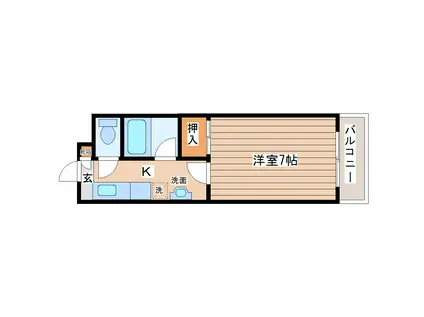 メゾンドール八木山弥生町(1K/1階)の間取り写真