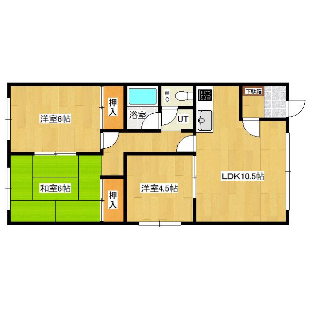 青柳マンション(3LDK/2階)の間取り写真