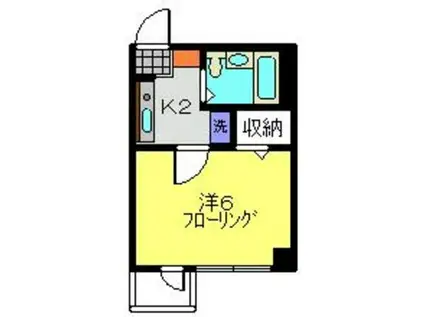 マンション川口(1K/2階)の間取り写真