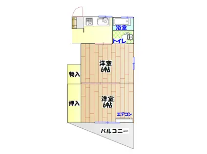 コーポ後久保(2K/2階)の間取り写真