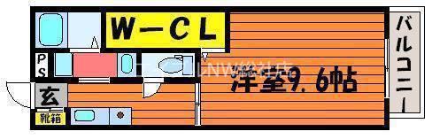 コーポワイスリーB棟(1K/1階)の間取り写真