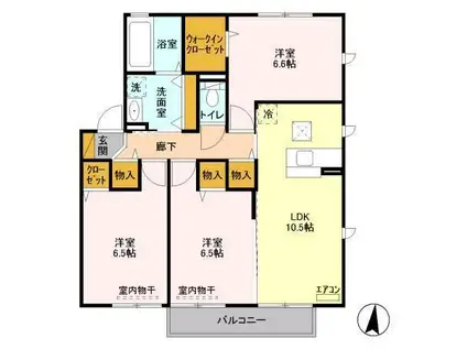 パセーオ(3LDK/1階)の間取り写真