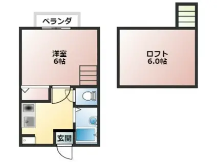 リューハイツ(1K/1階)の間取り写真