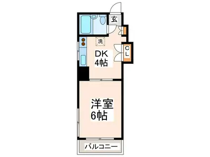 シハラマンションAビルド(1DK/5階)の間取り写真