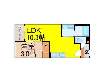 JACK ODAKAIII(1LDK/1階)の間取り写真