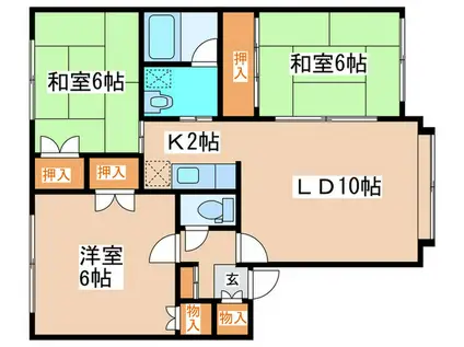 TMハイツ(3LDK/2階)の間取り写真
