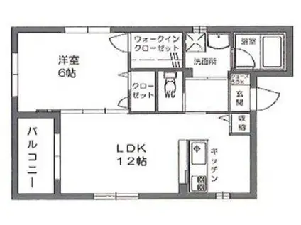 リブズ菊池III(1LDK/2階)の間取り写真
