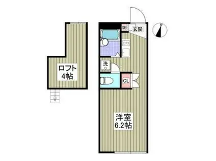 カーサミユキ(ワンルーム/2階)の間取り写真