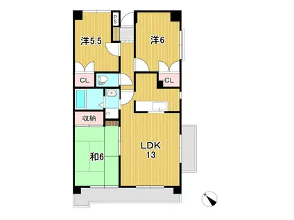 サンハイム千石(3LDK/2階)の間取り写真