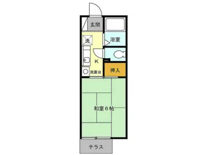 セリバテール東谷山III(1K/1階)の間取り写真
