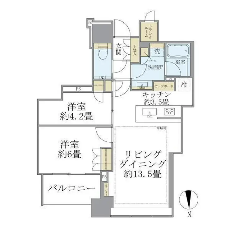白金 ザ・スカイ 7階階 間取り