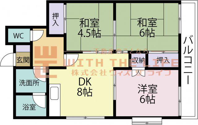 メゾン田島(3DK/3階)の間取り写真