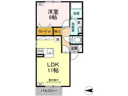 セジュール・アンテ(1LDK/1階)の間取り写真