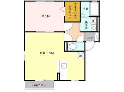 アイビーキューブ(1LDK/2階)の間取り写真