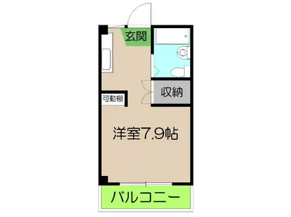 コーポあいりす(ワンルーム/3階)の間取り写真