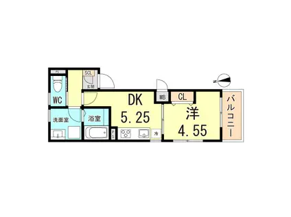 PARKS垂水(1DK/3階)の間取り写真