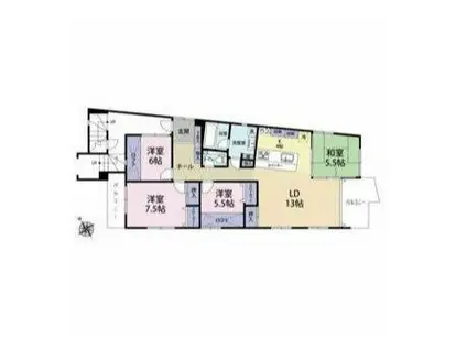 オレンジハイム(4LDK/2階)の間取り写真