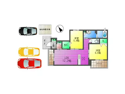 シャーメゾンHIRO(2LDK/1階)の間取り写真