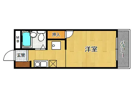 荻野マンション(ワンルーム/2階)の間取り写真