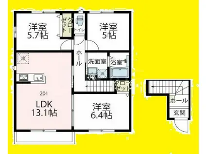 サン・ヴィラーレ(3LDK/2階)の間取り写真
