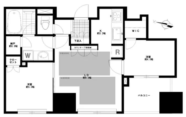 プラウド市谷柳町 2階階 間取り
