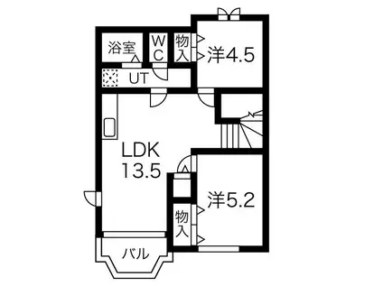 ARKADIA舞阪 A(2LDK/2階)の間取り写真