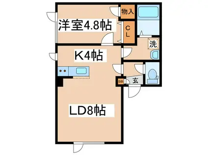 シティハイムロベリア(1LDK/2階)の間取り写真