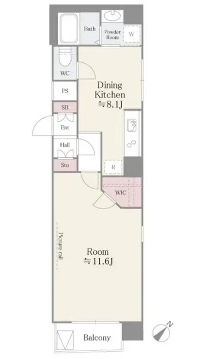 アルテーヌ新横浜 8階階 間取り