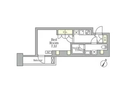 アジールコート三宿テラス(1K/2階)の間取り写真