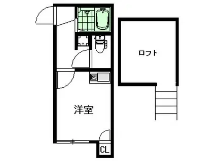 IRIS(1K/1階)の間取り写真