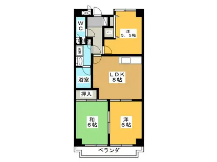 エスポワール各務原(3LDK/1階)の間取り写真