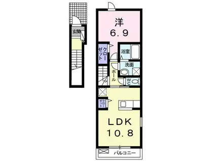 サニ-ヒルズB(1LDK/2階)の間取り写真