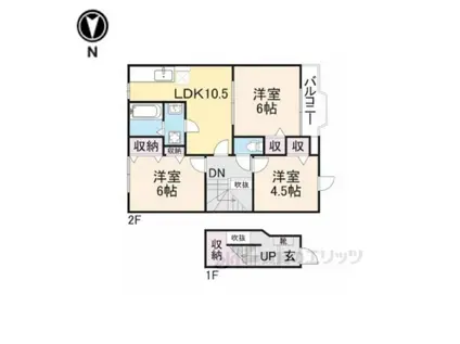 リブ本郷B(3LDK/2階)の間取り写真