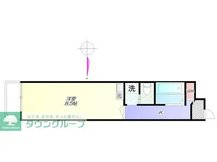 タートルシティ亀有(ワンルーム/4階)の間取り写真