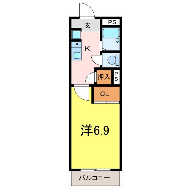 グロワール21(1K/3階)の間取り写真